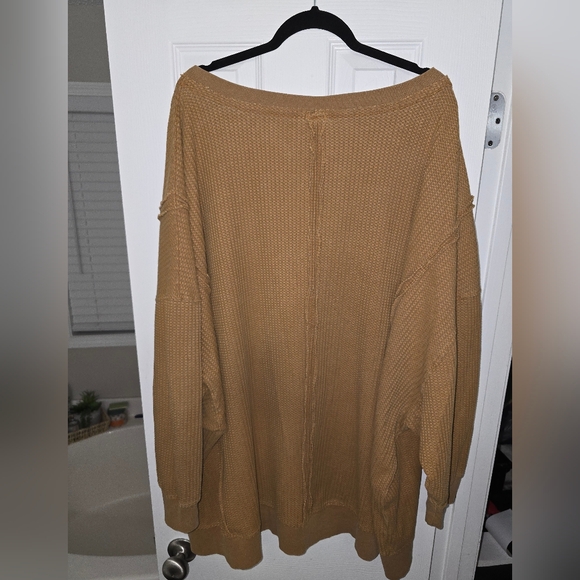Torrid Tan Waffle Knit Long Sleeve Top Size 5x - Picture 3 of 3